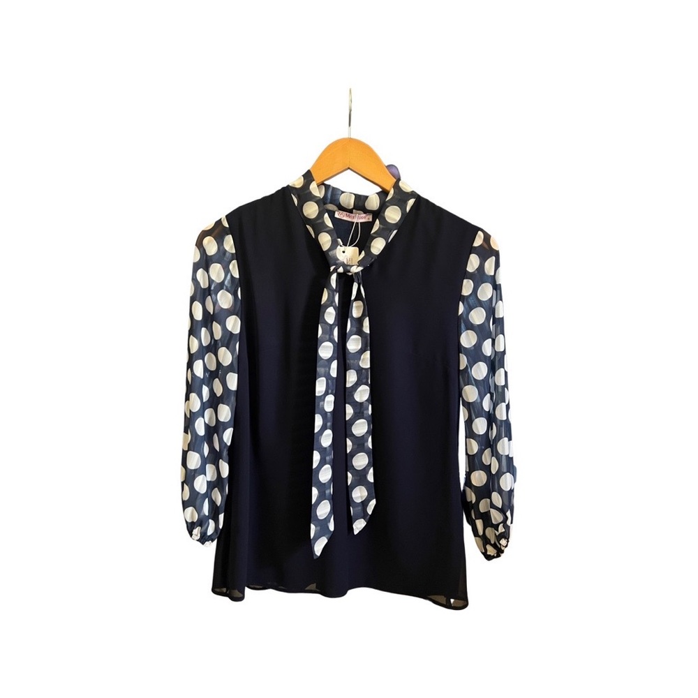 Polka dot navy top